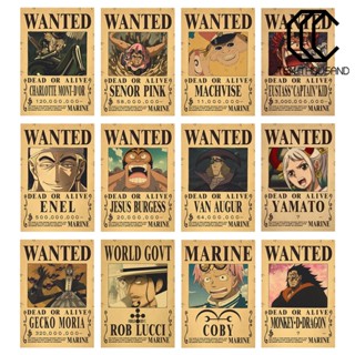 [COD]☸โปสเตอร์ใส ทรงสี่เหลี่ยมผืนผ้า พิมพ์ลายอนิเมะ One Piece Luffy Bounty สไตล์ญี่ปุ่น สําหรับตกแต่งห้องนอน