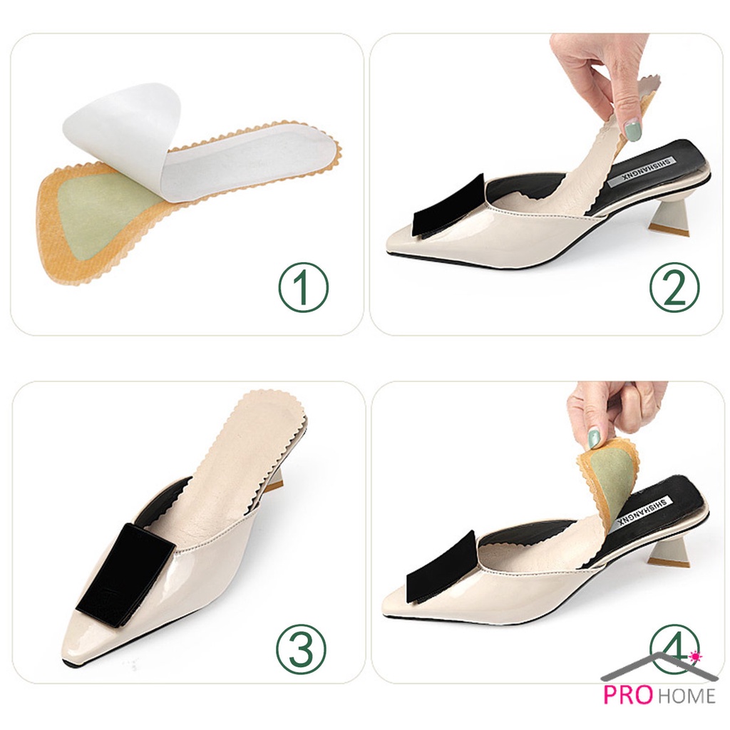 Prohome แผ่นรอง รองเท้าส้นสูง แบบนิ่ม กันลื่น มีกาวในตัว ดูดซับเหงื่อ สําหรับผู้หญิง High heel insole - รูปที่ 4