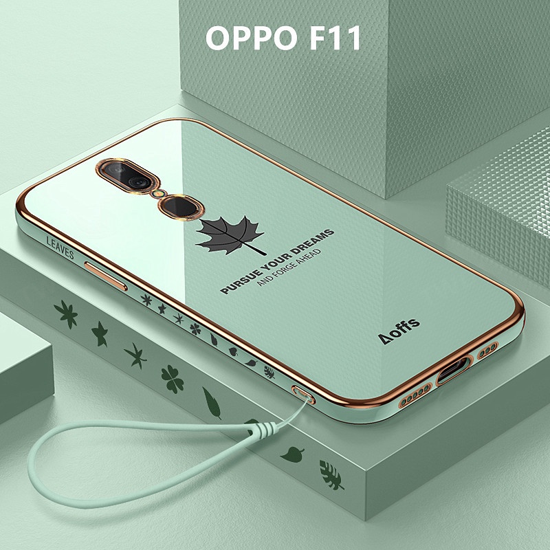 เคส OPPO F11 Case Maple Leaves Plating Cover Soft TPU Phone Case OPPO F11