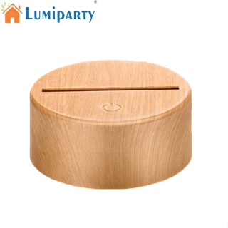 Lumiparty โคมไฟกลางคืน Led 3d พร้อมรีโมตคอนโทรล Usb ลายไม้ เซนเซอร์สัมผัส ฐานอะคริลิค สําหรับโคมไฟตั้งโต๊ะ