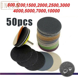 【ONCEMOREAGAIN】50PCS of Wet or Dry Silicon Carbide Sanding Discs with Hook And Loop System (3 Inch)