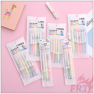 6 สี / 12 สี ✿ ปากกาไฮไลท์ ✿ ปากกาไฮไลท์ หัวคู่ อุปกรณ์สํานักงาน โรงเรียน