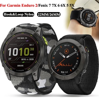 สายนาฬิกาข้อมือไนล่อน 22 26 มม. สําหรับ Garmin Fenix 7X 7 6X 6 Pro 5X 5 Plus Epix 2 Enduro 2 Forerunner 955