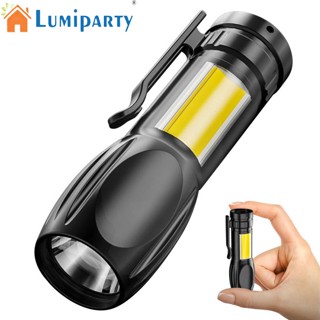 Lumiparty Cob ไฟฉาย Led มัลติฟังก์ชั่น ขนาดเล็ก แบบพกพา ชาร์จ Usb สําหรับตั้งแคมป์กลางแจ้ง