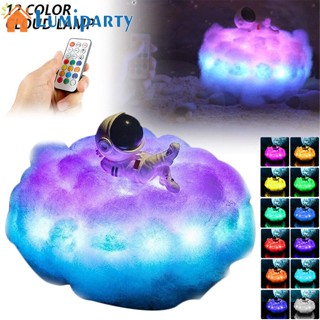 Lumiparty โคมไฟ Led รูปก้อนเมฆนักบินอวกาศ สีสันสดใส พร้อมรีโมตคอนโทรล สําหรับห้องนอน ห้องน้ํา เนอสเซอรี่