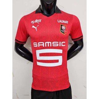 เสื้อกีฬาแขนสั้น ลายทีมชาติฟุตบอล Rennes ชุดเหย้า สําหรับผู้ใหญ่ 23-24