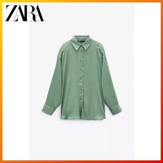 ZARA เสื้อเชิ้ต ผ้าซาติน ขนาดใหญ่