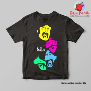 เสื้อยืด พิมพ์ลาย The BEATLES สีดํา