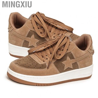 Mingxiu Women Sneaker  Women Casual Sneakers Breathable Wear Resistant Shoelace Design Comfortable Vintage Thick Sole Soft  for Daily Life