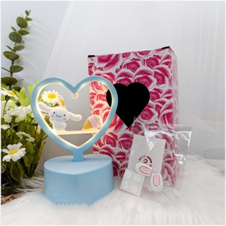Luckyme โคมไฟตั้งโต๊ะ LED รูปหัวใจ ตกแต่งห้องนอน ใส่ถ่าน