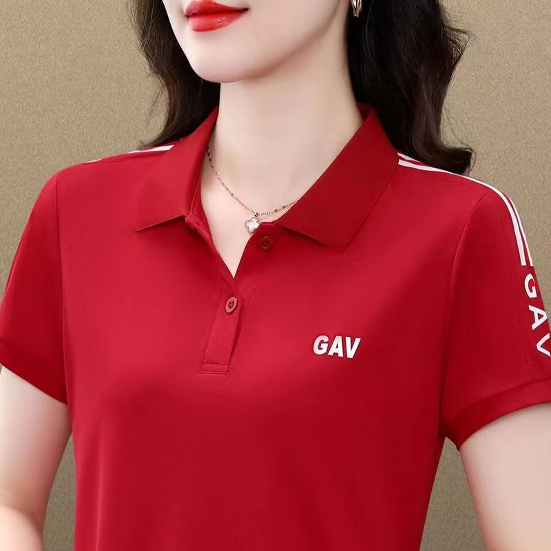 เสื้อยืดโปโล คอปก ผ้าฝ้าย ระบายอากาศ พลัสไซซ์ M-5XL แฟชั่นฤดูร้อน สําหรับผู้หญิง