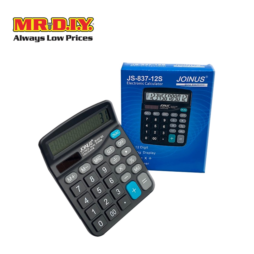 JOINUS เครื่องคิดเลขจอใหญ่ 12 หลัก รุ่น JS-837-12S (ขนาด 12 x 15 ซม.)