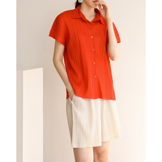 Restock!! 2MUAY รุ่น GJO8073 SHORT SLEEVE SHIRT PLEAT TOP เสื้ออัดพลีทงานคุณภาพ 7สี FREE SIZE