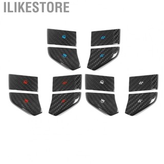 Ilikestore Steering Wheel Switch Button Trim Steering Wheel Button Decor Carbon Fiber for Cars