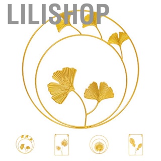 Lilishop Decorative Wall Hanging Decor Round Golden Light Luxury Leaf Wall Ornament for Home