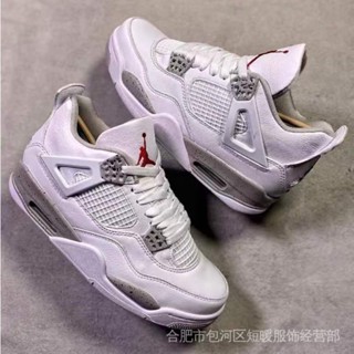 Air SPORT Air Jordan 4 Retro Tech รองเท้าผ้าใบลําลองแฟชั่น สําหรับผู้ชาย สีขาว เหมาะกับการเล่นบาสเก็ตบอล 1AQW 6SUT C06P