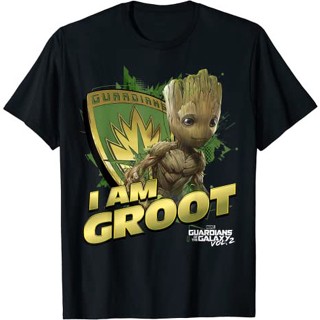 📦พร้อมส่ง คอกลม ผ้าฝ้าย 100% พิมพ์ลายกราฟฟิค Marvel Super Hero Guardians of the Galaxy สําหรับผู้ชาย T-shirt