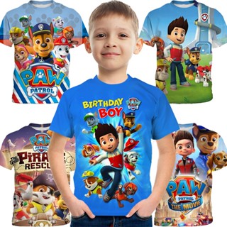 เสื้อยืดแขนสั้น พิมพ์ลายการ์ตูน PAW PATROL แฟชั่นฤดูร้อน สําหรับเด็ก