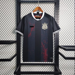 เสื้อกีฬาแขนสั้น ลายทีมชาติฟุตบอล Corinthians 2023-24 ชุดเยือน สําหรับผู้ชาย ไซซ์ S-3XL