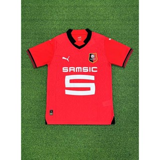 【 Fans 】 2324 ใหม่ Rennes Home เสื้อฟุตบอลแขนสั้น อุปกรณ์ฝึกฟุตบอล คุณภาพสูง