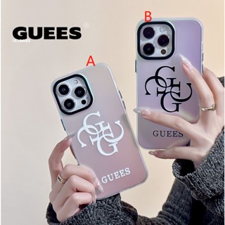 เคสโทรศัพท์มือถือ ลายโลโก้เลเซอร์ GUESS มีลายสองด้าน สําหรับ iphone14 pro max 14 14pro 14plus 13promax 13pro 13 12promax 12pro 12 11 x xr xs max 8plus