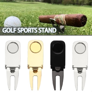 New 1pc Golf Divot Tool with Cigar Holder Metal Magnetic Golf Cigar Holder