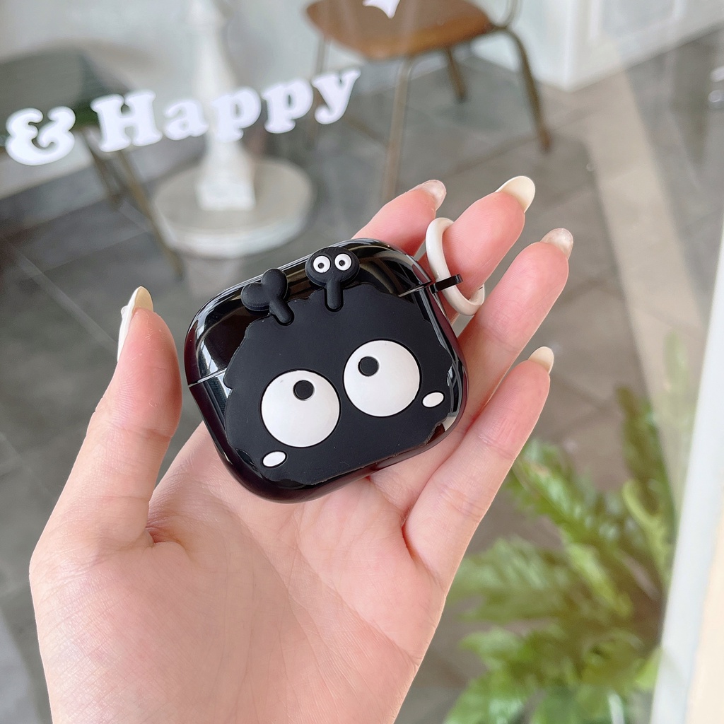 เคสหูฟังบลูทูธ ลายมอนสเตอร์น้อย 3D สีดํา สําหรับ Airpods 1 2 Pro 3 Generation Pro2