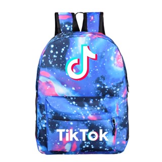 กระเป๋าเป้สะพายหลัง กระเป๋านักเรียน พิมพ์ลาย Tik Tok จุของได้เยอะ สําหรับเด็กประถม