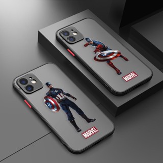 เคสโทรศัพท์มือถือ ผิวด้าน ลายกัปตันอเมริกา Marvel Hero สําหรับ iPhone 13 14 12 11 PLUS PRO MAX MINI 6 6S 7 8 PLUS X XS XR X MAX SX MAX SE2020 SE2022