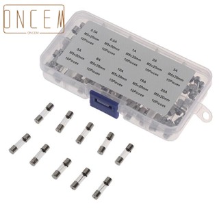 【ONCEMOREAGAIN】Glass Tube Fuses 100 Pcs 5x20mm Assorted Kit Automobiles Electronic Toys