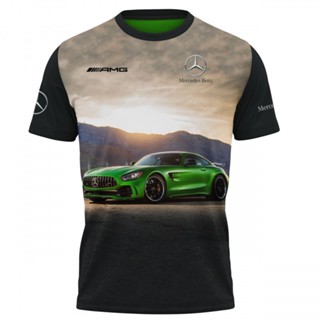 เสื้อกีฬาแขนสั้น ลายทีม Mercedes D044 3D