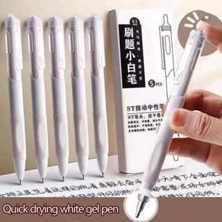 ชุดปากกาหมึกเจล 0.5 มม. หัวปากกา ST สีดํา สําหรับนักเรียน 5 ชิ้น ต่อชุด