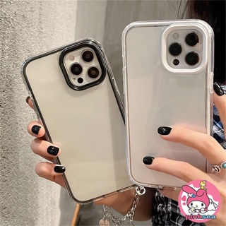 เคสโทรศัพท์มือถือ ซิลิโคนนิ่ม TPU ใส กันกระแทก 3 in 1 เรียบง่าย สําหรับ iPhone 11 15 14 13 12 Pro Max X Xr Xs Max 8 7 Plus SE2020