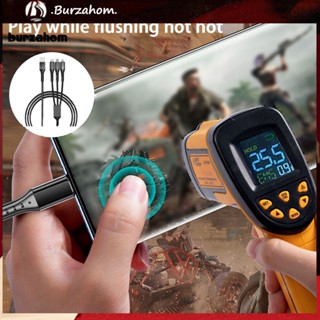 Bur_ สายชาร์จ 66W 2A กระแสไฟสูง เสถียร เอาท์พุต 3-in-1 USB เป็น Type-C Micro USB 8-pin ป้องกันการรบกวน อุปกรณ์เสริมโทรศัพท์มือถือ