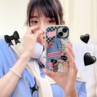 เคสโทรศัพท์มือถือ TPU แบบนิ่ม ลายตารางหมากรุก กันกระแทก สําหรับ IPhone 14 13 12 11 Pro Max X XS Max XR