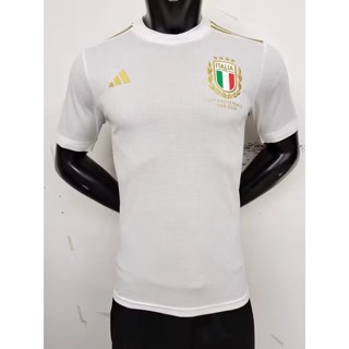 เสื้อกีฬาแขนสั้น ลายทีมชาติฟุตบอล Italy 125th Anniversary Edition 23-24 คุณภาพสูง สีขาว