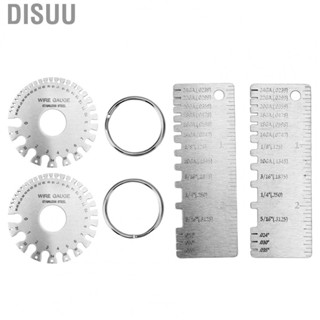 Disuu 2pcs Stainless Steel Thickness Gauges Professional Standard Metal Sheets Welding Thickness Gauge Measuring Tools