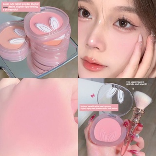 Zvev Long Ears Monochrome Blush Rabbit Year Limit Plain Matte Rouge Repair Capacity Brighten Peach Monochrome Blush Cute nuuo