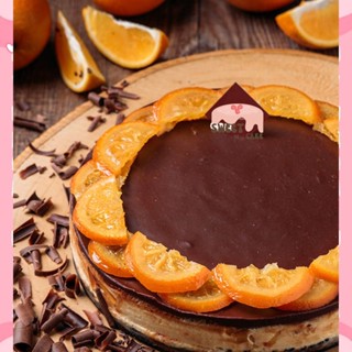 🎂 ORANGE CHOCOLATE CHEESECAKE ชีสเค้ก รสส้มผสมส้มเชื่อม ด้านบนแต่งด้วยช็อกโกแล๊ต ส่งด่วนในวันด้วยLalamove เค้กวันเกิด