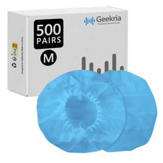 Geekria แผ่นครอบหูฟัง แบบใช้แล้วทิ้ง สําหรับครอบหูฟังแบบครอบหู 500 คู่ (M/Blue)