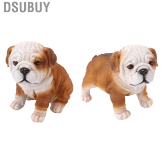Dsubuy Garden Decor Bulldog Statues  Lifelike Resin Wearproof English Puppy Statue Lovely for Home