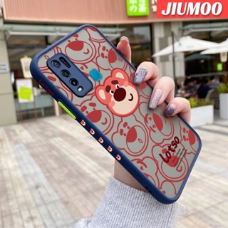 เคสซิลิโคนนิ่ม แบบใส ขอบสี่เหลี่ยม ลายหมีสตรอเบอร์รี่ กันกระแทก สําหรับ VIVO Y30 Y30i Y50