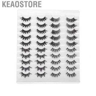 Keaostore 20 Pairs  6D Fiber Fake Lashes Reusable Dense Half Eye