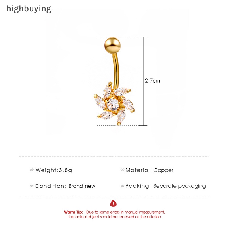 [highbuying] แฟชั่น คุณภาพสูง สะดือ หน้าท้อง ปุ่ม แหวน ท้อง ร่างกาย เครื่องประดับ ดอกไม้ ท้อง กระดุม เล็บ ใหม่ พร้อมส่ง