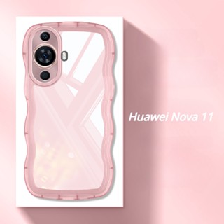 เคสโทรศัพท์ ซิลิโคนนุ่ม ใส ลายคลื่นหยิก สําหรับ Huawei Nova 11 10 9 Pro SE