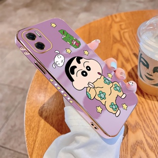 เคสโทรศัพท์มือถือ แบบนิ่ม ลายการ์ตูนชินจัง ขอบสี่เหลี่ยม หรูหรา สําหรับ Redmi 10 5G 10A 10C 9T 9A 9C 9 8A 8 7