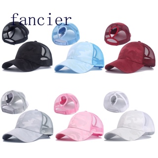 Fancier หมวกเบสบอลเปล่า ลายพราง ระบายอากาศ สีพื้น สําหรับผู้หญิง