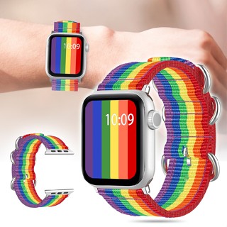 Lianli Rainbow Woven Nylon Strap For Apple Watch Series 5 4 3 2 1 Wrist Sport Band