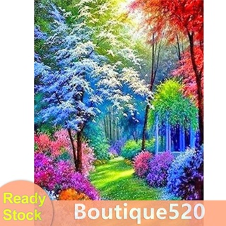 #2 [boutique520.th] ภาพวาดปักเพชร พลอยเทียม ทรงกลม ลายสวนสายรุ้ง DIY