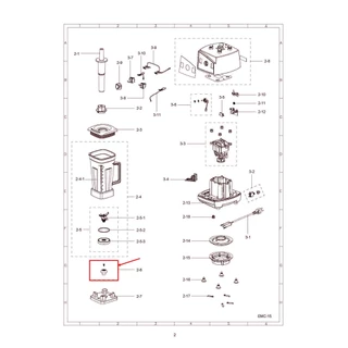 เฟืองรองโถ เครื่องปั่น SHARP ชาร์ป รุ่น EMC-15, EMC-21 (สูง 29mm.) อะไหล่เครื่องปั่น
